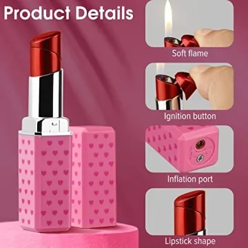 Chic Lipstick Lighter Refillable Adjustable Soft Flame Gift