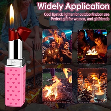 Chic Lipstick Lighter Refillable Adjustable Soft Flame Gift