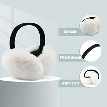 FSTEOE Women Winter Ear Muffs - Foldable Stylish Ear Warmers for Cold Weather