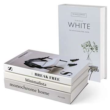 4 Pack Faux Books for Decoration, Ediactcyl Modern Fashion Decorative Books Set for Hardcover Home D...