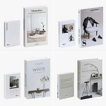 4 Pack Faux Books for Decoration, Ediactcyl Modern Fashion Decorative Books Set for Hardcover Home Decor, Fake Book Stacks Display for Bookshelf Living Room Decor