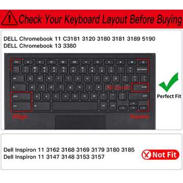 Colorful Keyboard Cover for Dell 11.6 Chromebook 3100 3110 / Chromebook 11 3120 3180 3181 3189 5190 ...