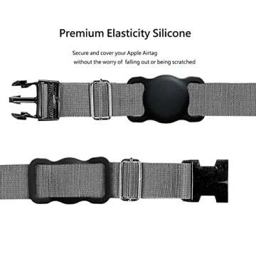 SWINCHO Airtag Dog Collar Holder 2 Pack Durable Airtag Holders Securely Attach to Dog Collars for GPS Tracking Apple Air Tags Holder for Pet Collar (2xBlack)