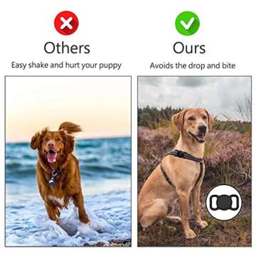 SWINCHO Airtag Dog Collar Holder 2 Pack Durable Airtag Holders Securely Attach to Dog Collars for GPS Tracking Apple Air Tags Holder for Pet Collar (2xBlack)