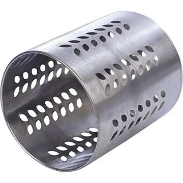 DBY Spoon Holder Stainless Steel Cooking Utensil Holder Round shape spoon holder Stainless Steel Cutlery Holder Kitchen Multi-Function Storage Tool Chopstick Holder Utensil Stand