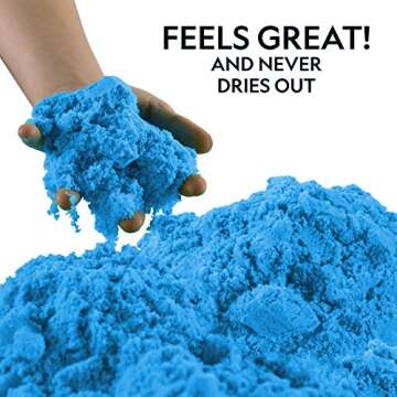 NATIONAL GEOGRAPHIC Play Sand - 2 LBS of Sand with Castle Molds and Tray (Blue) - A Special Sensory Activity