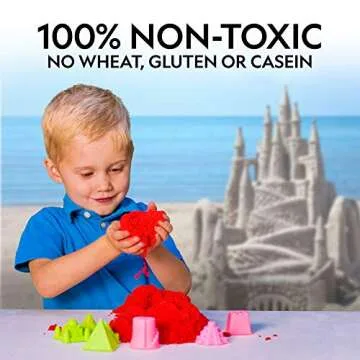 NATIONAL GEOGRAPHIC Play Sand - 2 LBS of Sand with Castle Molds and Tray (Blue) - A Special Sensory Activity