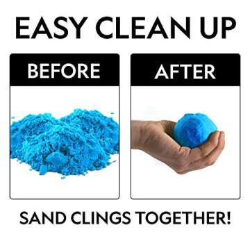 NATIONAL GEOGRAPHIC Play Sand - 2 LBS of Sand with Castle Molds and Tray (Blue) - A Special Sensory Activity