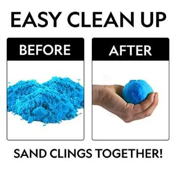 NATIONAL GEOGRAPHIC Play Sand - 2 LBS of Sand with Castle Molds and Tray (Blue) - A Special Sensory Activity