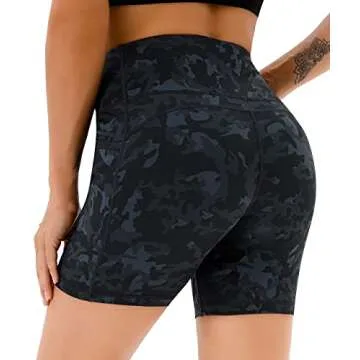 AFITNE High Waisted Yoga Shorts with Pockets for Women