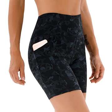 AFITNE High Waisted Yoga Shorts with Pockets for Women