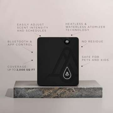 AromaPlan Bluetooth Smart Scent Air Machine for Home, Hotel, Spa, Office– waterless Diffuser, Cold Air Diffuser Technology- Hotel Collection, Whole House, Black