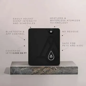 AromaPlan Bluetooth Smart Scent Air Machine for Home, Hotel, Spa, Office– waterless Diffuser, Cold Air Diffuser Technology- Hotel Collection, Whole House, Black