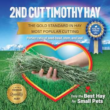 Small Pet Select 2nd Cutting Perfect Blend Timothy Hay Pet Food for Rabbits, Guinea Pigs, Chinchillas and Other Small Animals, Premium Natural Hay Grown in The US, 40 LB