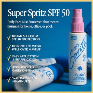 Vacation Super Spritz SPF 50 Face Mist for Daily Protection