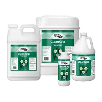 Organic Liquid Seaweed and Kelp Fertilizer Supplement by Bloom City, Quart (32 oz) Concentrated Makes 180 Gallons