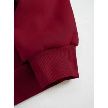 Hilinker Women's Cute Graphic Crewneck Sweatshirts Casual Loose Long Sleeve Pullover Tops Burgundy Small