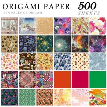 Origami Paper Kit 50 Sheets 6 Inch Square Double Sided Color 10 Vivid Colors for Hand Crafts Origami Paper