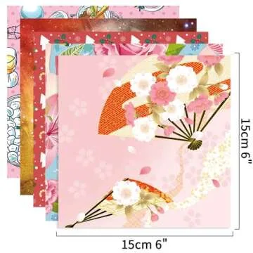 Origami Paper Kit 50 Sheets 6 Inch Square Double Sided Color 10 Vivid Colors for Hand Crafts Origami Paper