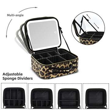 RRtide Makeup Bag with Portable Light Up Mirror