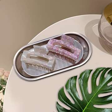 Wekin Hair Claw Clips for Thick Hair, 2 Pack Tortoise Hair Clips, Acrylic Celluloid French Butterfly...