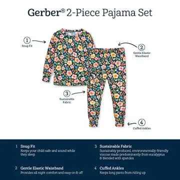 Soft and Snug Fit Pajamas for Toddlers in Floral Designs