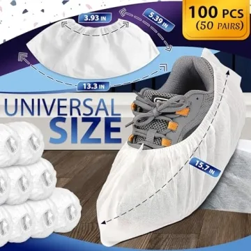 100 Disposable Shoe Covers for Indoor Protection