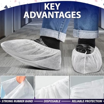 100 Disposable Shoe Covers for Indoor Protection