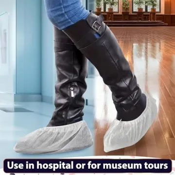 100 Disposable Shoe Covers for Indoor Protection