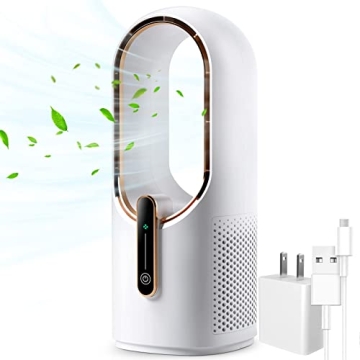 KONSIDEN Bladeless Desk Fan: 11.8 Inch, Small, Quiet and Stylish for Home and Office