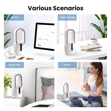 KONSIDEN 11.8 Inch Bladeless Desk Fan - Quiet, 3 Speed Adjustment