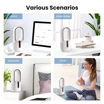 KONSIDEN 11.8 Inch Bladeless Desk Fan - Quiet, 3 Speed Adjustment