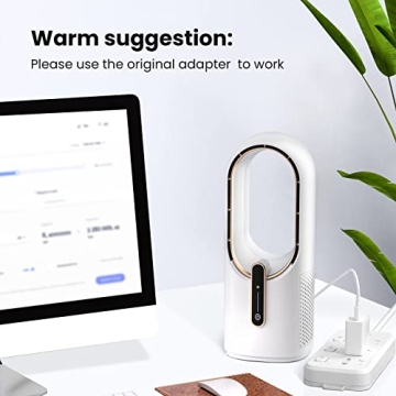 KONSIDEN 11.8 Inch Bladeless Desk Fan - Quiet, 3 Speed Adjustment