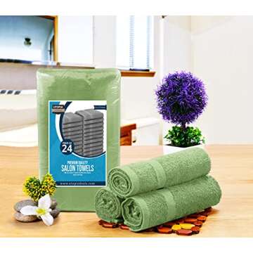 Utopia Towels, Salon Towel, Pack of 24, Not Bleach Proof, 16 by 27 Inches, Highly Absorbent Cotton T...