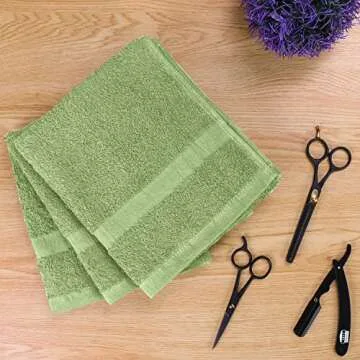 Utopia Towels, Salon Towel, Pack of 24, Not Bleach Proof, 16 by 27 Inches, Highly Absorbent Cotton Towels for Hand, Gym, Beauty, Spa, and Home Hair Care, Sage Green