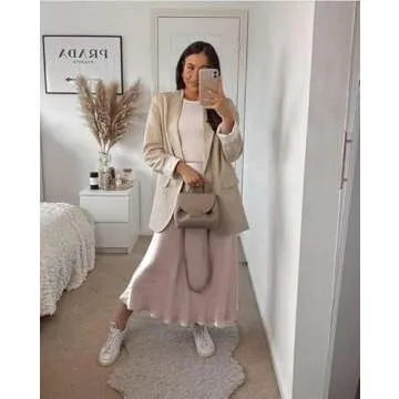 Elegant Zeagoo Silk Midi Skirt for Every Occasion