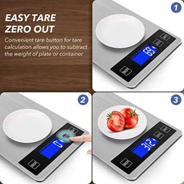 33lb Digital Kitchen Scale - USB Rechargeable & Heavy Duty