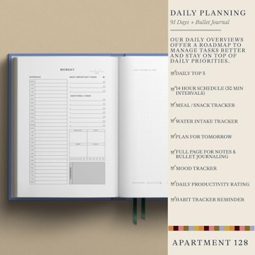 90 Day Planner for Productivity Mindfulness Undated