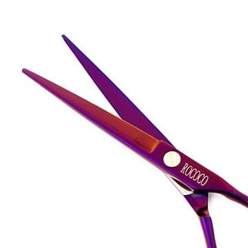 ROCOCO Professional 6.0 inch Salon Hair Cutting Scissors and Hair Thinning Shears with Razor for Barber Hairdresser (Purple)