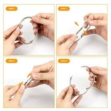 Simetufy Binder Rings 3 Inch(24 Pack) Metal Paper Rings,Large Key Rings,Extra Large Metal Book Rings