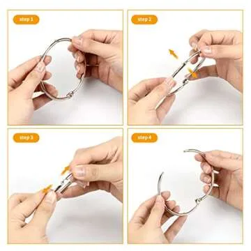 Simetufy Binder Rings 3 Inch(24 Pack) Metal Paper Rings,Large Key Rings,Extra Large Metal Book Rings