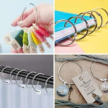 Simetufy Binder Rings 3 Inch(24 Pack) Metal Paper Rings,Large Key Rings,Extra Large Metal Book Rings