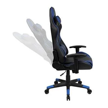 Flash Furniture X20 Gaming Chair Racing Office Ergonomic Computer PC Adjustable Swivel Chair with Fully Reclining Back in Blue LeatherSoft