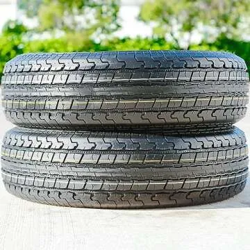 Set of 2 (TWO) Roundrule ST Hikee Semi Steel Premium Trailer Radial Tires-ST205/75R14 205/75/14 205/75-14 105/101L Load Range D LRD 8-Ply BSW Black Side Wall