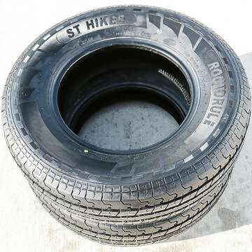 Set of 2 (TWO) Roundrule ST Hikee Semi Steel Premium Trailer Radial Tires-ST205/75R14 205/75/14 205/75-14 105/101L Load Range D LRD 8-Ply BSW Black Side Wall