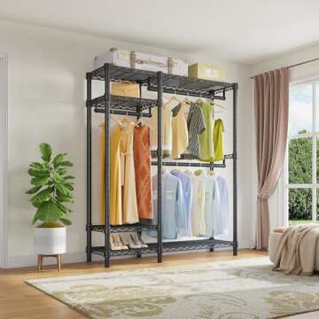 VIPEK V2S Garment Rack Heavy Duty Commercial Grade Rack, 4 Tiers Adjustable Wire Shelving Clothing R...