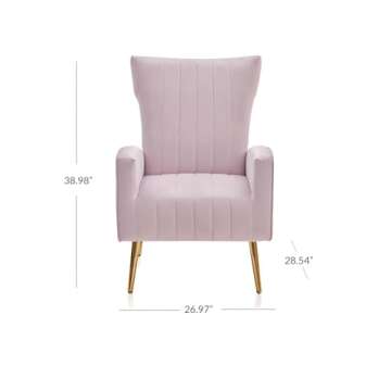 BELLEZE Velvet Accent Chairs – Modern Wingback Design for Living Rooms