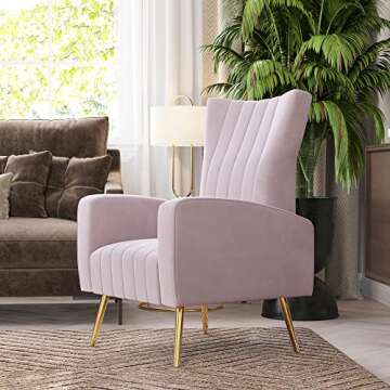 BELLEZE Velvet Accent Chairs for Stylish Living Rooms