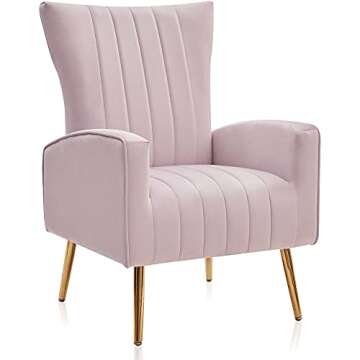 BELLEZE Velvet Accent Chairs for Stylish Living Rooms