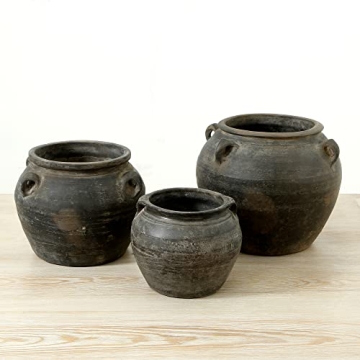 Vintage Gray Water Jar for Home and Garden Decor